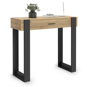 IDMarket - Consolle PHOENIX in legno e nero a 1 cassetto