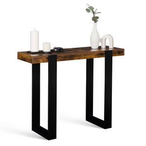 IDMarket - Consolle PHOENIX in legno effetto invecchiato e nero