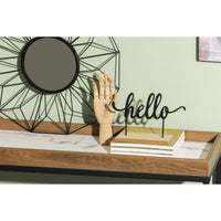 Consolle Ray 100x30x80cm Top Naturale+bianco Marmo