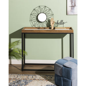 Consolle Ray 100x30x80cm Top Naturale+bianco Marmo