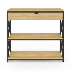 IDMarket - Consolle WAYNE a 1 cassetto con 2 ripiani, design industriale