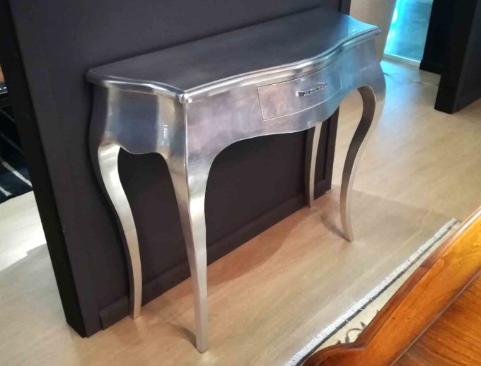 Consolle 1 cassett0 in vera foglia argento misure l.104 p.38 h.88 (1449) - Mobili 2G