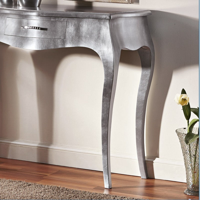 Consolle 1 cassett0 in vera foglia argento misure l.104 p.38 h.88 (1449) - Mobili 2G