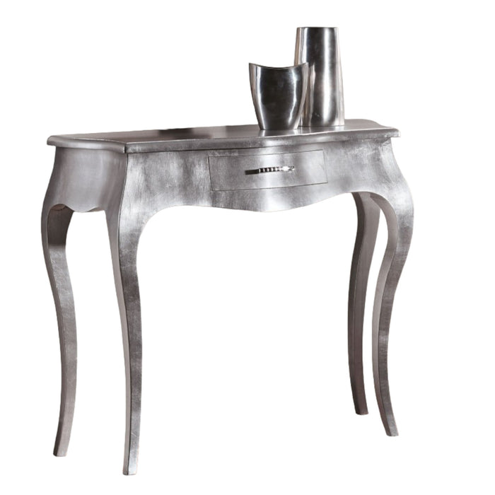 Consolle 1 cassett0 in vera foglia argento misure l.104 p.38 h.88 (1449) - Mobili 2G
