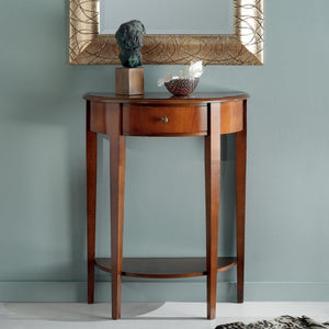 Consolle in legno 1 cassetto tinta noce con intarsio l.62 p.32 h.77 (3117) - Mobili 2G