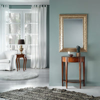 Consolle in legno 1 cassetto tinta noce con intarsio l.62 p.32 h.77 (3117) - Mobili 2G