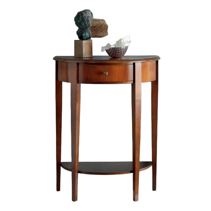 Consolle in legno 1 cassetto tinta noce con intarsio l.62 p.32 h.77 (3117) - Mobili 2G