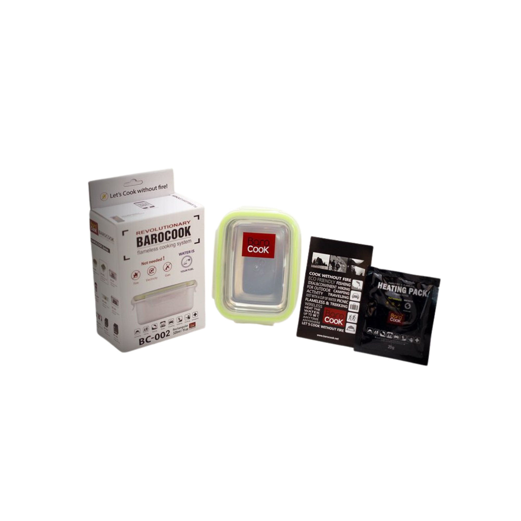 Contenitore per alimenti rettangolare autoriscaldante - Barocook - Capacità: 320 ml