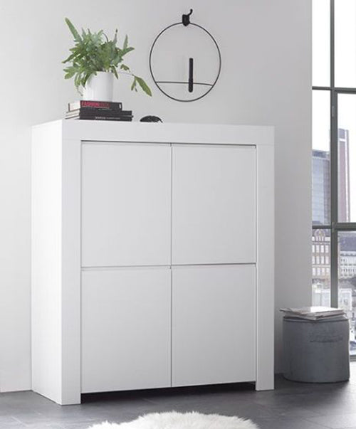 Madia alta 4 ante laccata bianco opaco, ZLCFIMDA4A