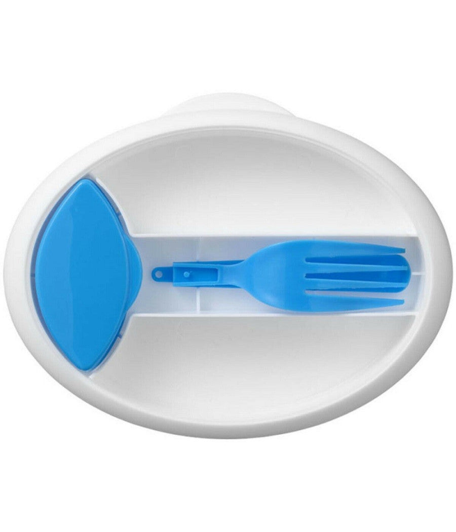 Contenitore Cibo Porta Pranzo Posate Forchetta Pieghevole Contorni Ovale Lavoro         