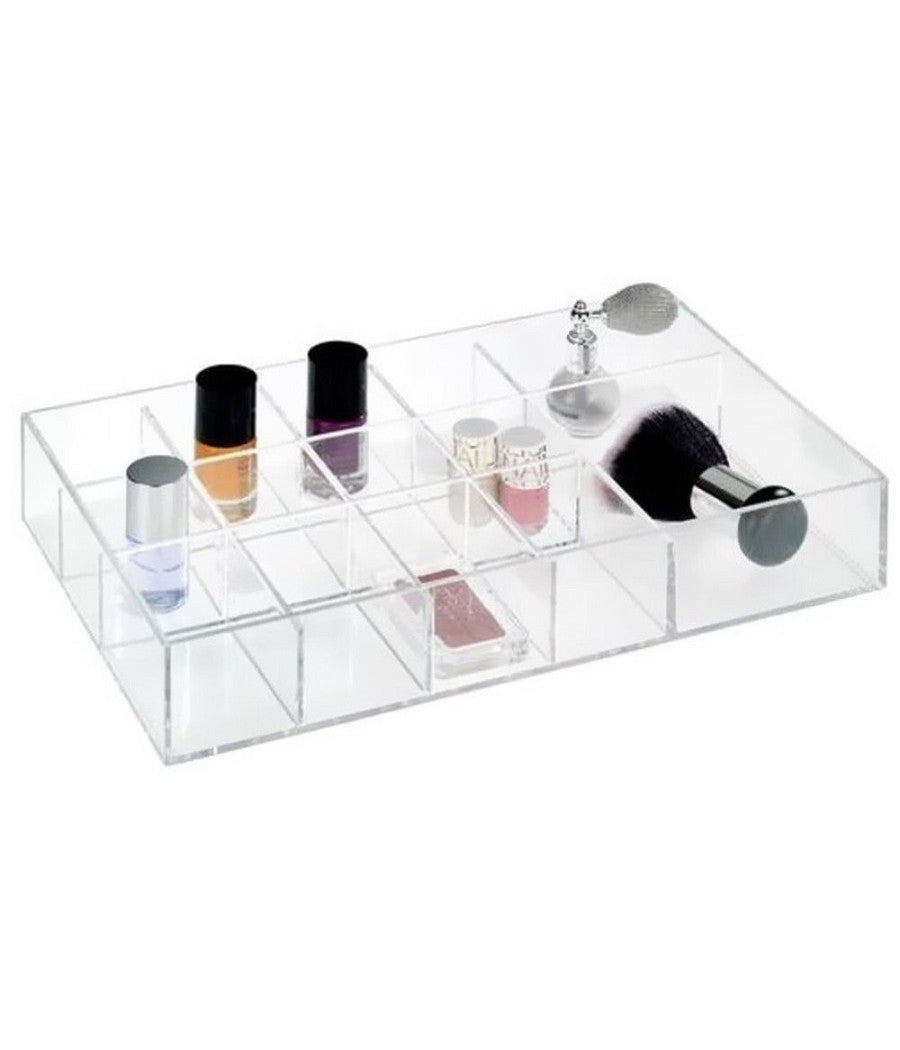 Contenitore Organizer Portatrucco In Plastica 14 Scomparti Porta Trucchi Make Up         