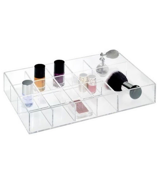 Contenitore Organizer Portatrucco In Plastica 14 Scomparti Porta Trucchi Make Up         