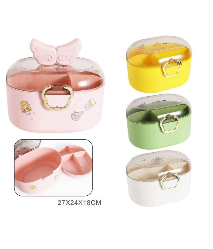 Contenitore Organizzatore Per Cassetti Arredamento Colore Rosa Dim. 27x24x18 Cm         