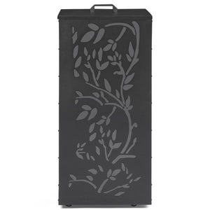 IDMarket - Contenitore per pellet 45 kg nero 36 x 36 x 76 cm - motivo floreale