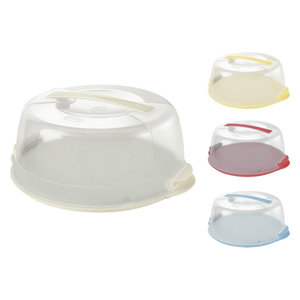 'CONTENITORE PORTA TORTE IN PLASTICA cm 36,5x32,8xh.15 - bianco'