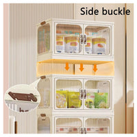 Trade Shop - Contenitore Portaoggetti In Plastica Con Coperchio Pieghevole A Doppia Porta Armadio         