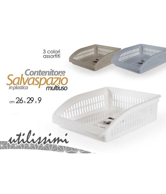 Contenitore Salvaspazio Multiuso In Plastica 26x29x9cm 3 Colori Assortiti 838682         