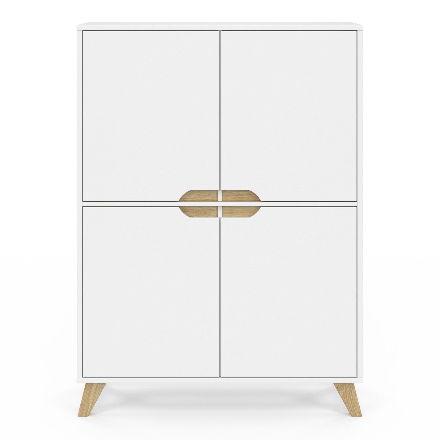 IDMarket - Contenitore scandinavo bianco a 4 ante TROMSO