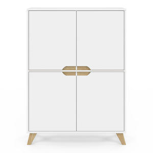 IDMarket - Contenitore scandinavo bianco a 4 ante TROMSO