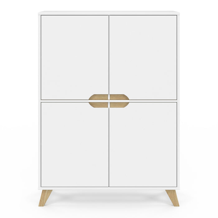 IDMarket - Contenitore scandinavo bianco a 4 ante TROMSO