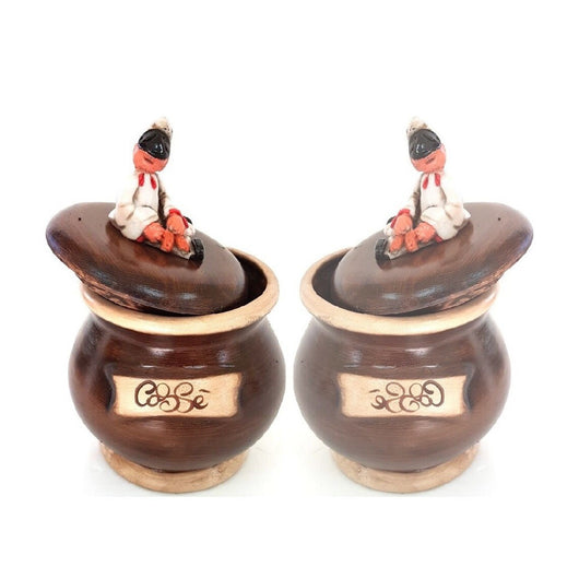 Trade Shop - Contenitore Souvenir Decorazione Casa Pulcinella Caffè Terracotta -