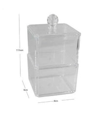 Contenitore Trasparente Porta Ovatta Cotton Fioc 2 Piani Organizer Bagno 10242         