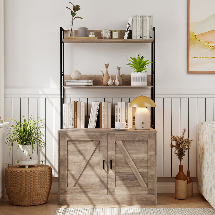 Mobile moderna per lettiera per gatti armadietto nascosto per bagno per gatti con 3 ripiani, Mobile industriale Grigio-Gatti