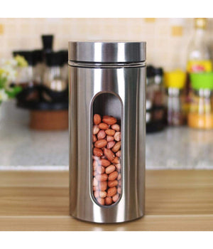 Contenitori Per Alimenti In Acciaio Per Tè Spezie Caffè Biscotti Zucchero H22cm         