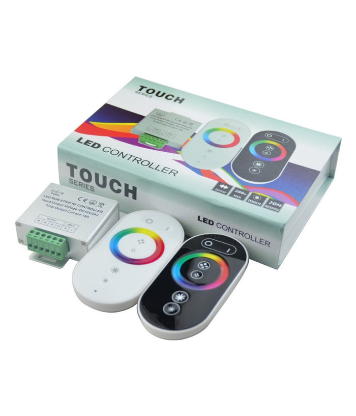 Controller Dimmer Rgb Telecomando Touch Rf 12-24v 18a Per Striscia Led 5050 Rgb         