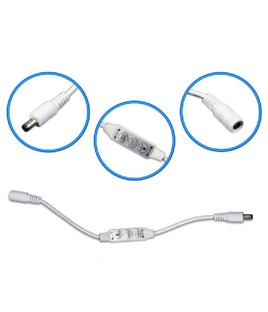 Controller Strisce Led Dimmerabile Con Connettore Jack 5mm Maschio A Femmina  Bianco       
