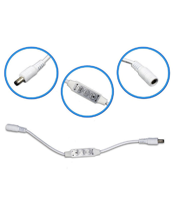 Controller Strisce Led Dimmerabile Con Connettore Jack 5mm Maschio A Femmina  Bianco       