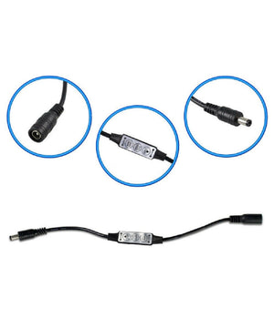 Controller Strisce Led Dimmerabile Con Connettore Jack 5mm Maschio A Femmina  Nero       
