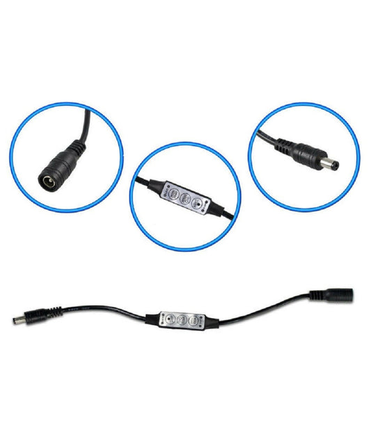 Controller Strisce Led Dimmerabile Con Connettore Jack 5mm Maschio A Femmina  Nero       