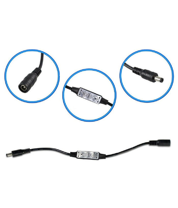 Controller Strisce Led Dimmerabile Con Connettore Jack 5mm Maschio A Femmina  Nero       