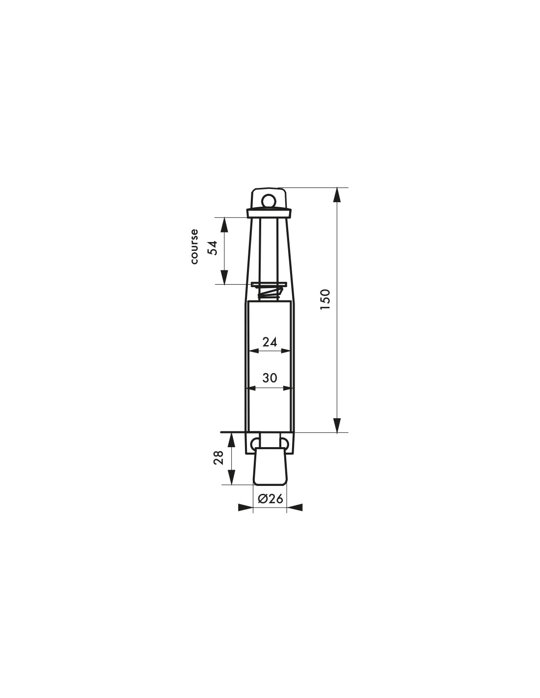 Fermaporta a pedale, montaggio su porta, lunghezza 150mm, laccato bianco - Serrurerie de Picardie