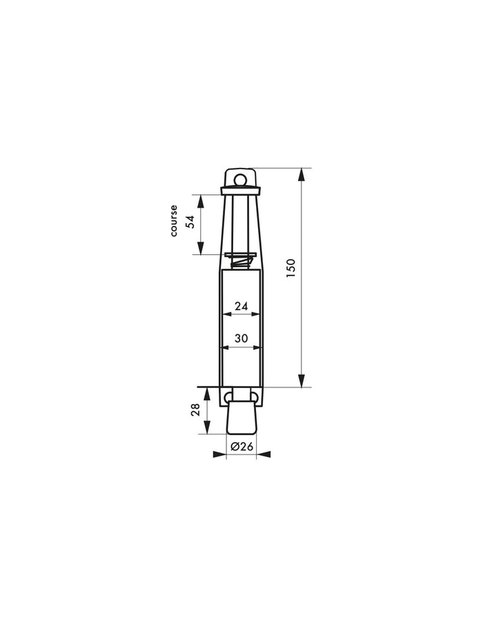 Fermaporta a pedale, montaggio su porta, lunghezza 150mm, laccato bianco - Serrurerie de Picardie