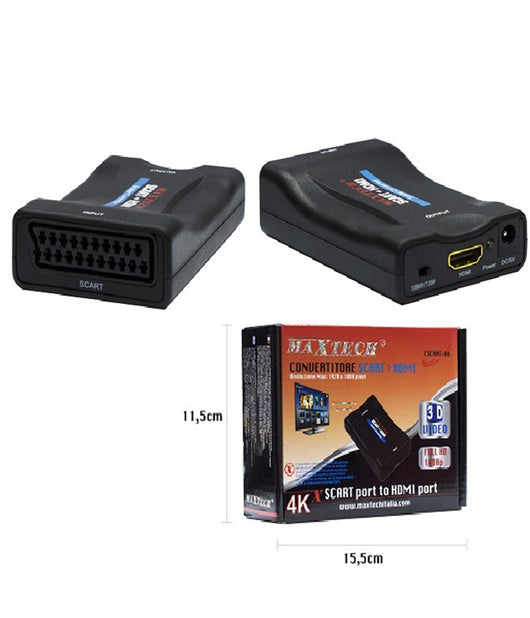 Convertitore Audio Video Analogico Scart A Digitale Hdmi Full Hd 1080p Maxtech Cscart-hd         