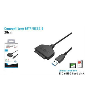 Convertitore Cavo Adattatore Sata Usb 3.0 20cm Ssd Hdd Hard Disk Maxtech Sa-u3.0         
