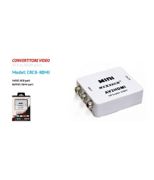 Convertitore Da Rca Av A Hdmi 1080p Adattatore Usb Av2hdmi Converter Maxtech Crca-hdmi         