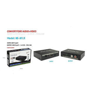Convertitore Estrattore Hdmi Audio Video 4k Hdmi 2x Rca Toslink Maxtech Hd-hflr         