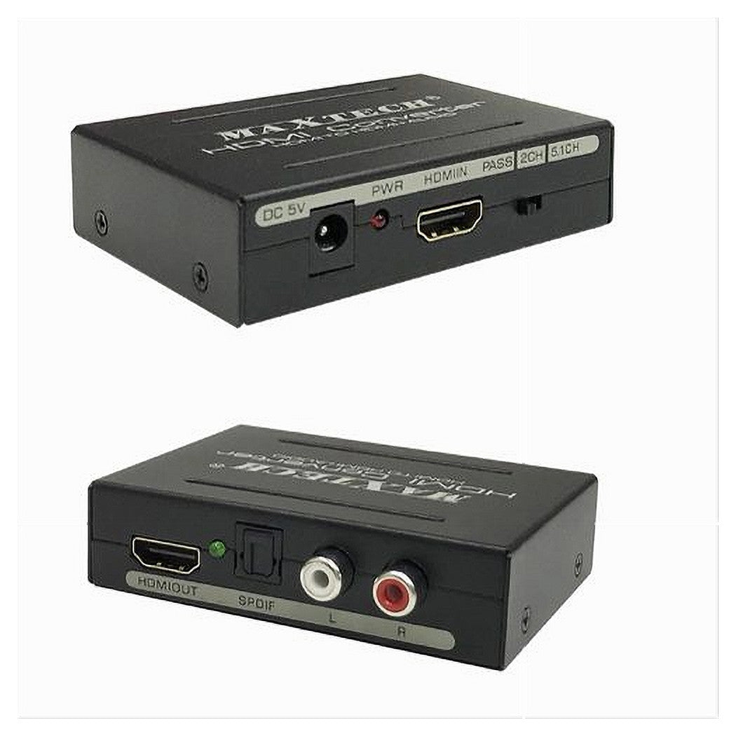Convertitore Estrattore Hdmi Audio Video 4k Hdmi 2x Rca Toslink Maxtech Hd-hflr         