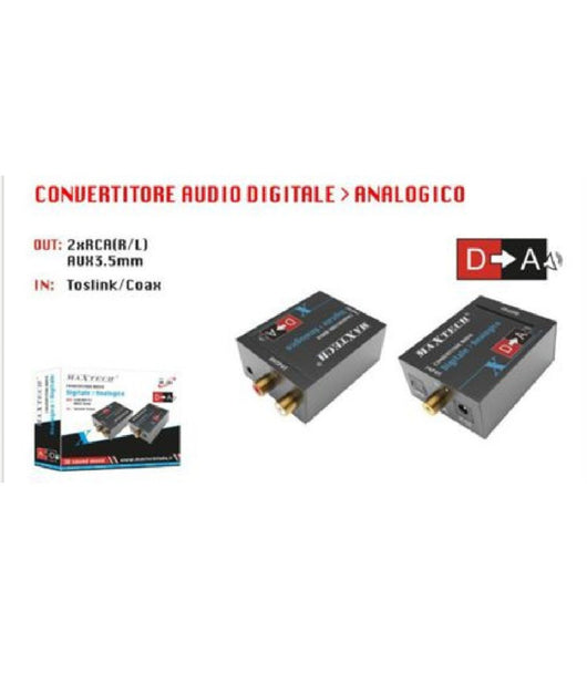 Convertitore Unidirezionale Audio Da Digitale Coassiale A Analogico L/r Maxtech Dk-201         