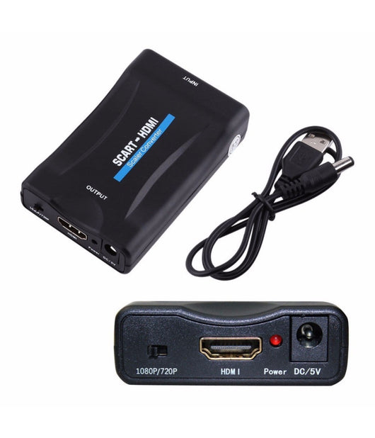 Convertitore Video Hd Av Adattatore Da Scart A Hdmi 720p 1080p Audio Coassiale         