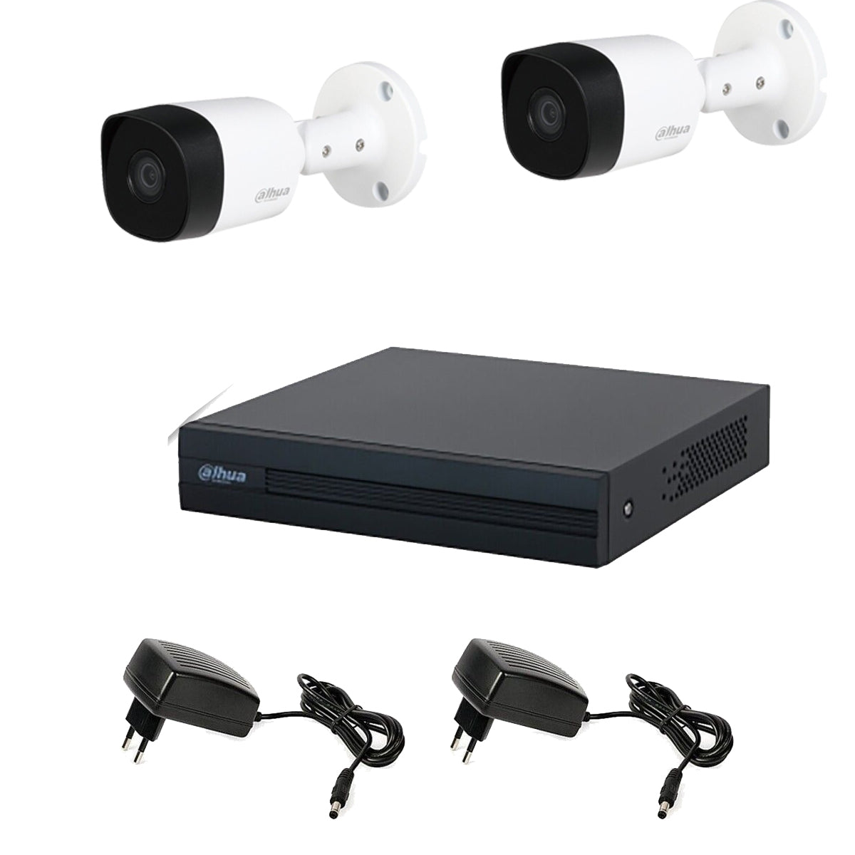 KIT VIDEOSORVEGLIANZA 2 TELECAMERE 5 MPX DAHUA DVR 8 CANALI