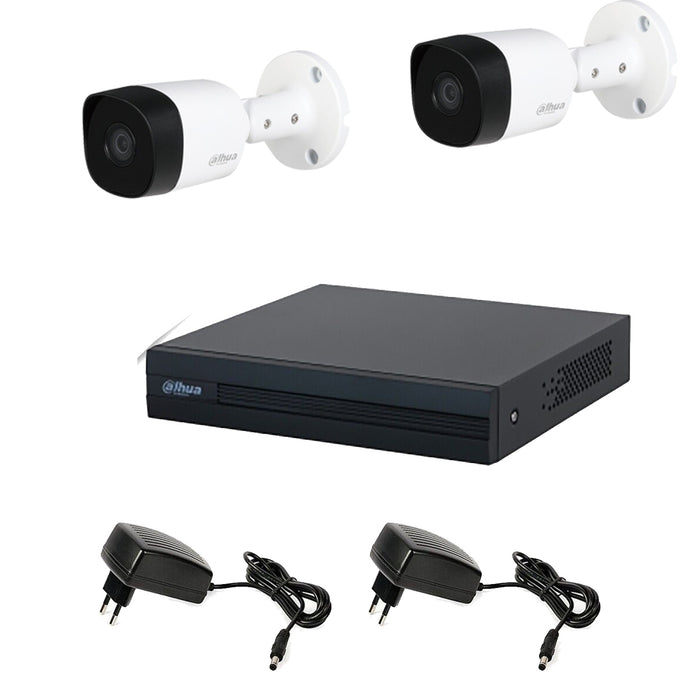 KIT VIDEOSORVEGLIANZA 2 TELECAMERE 5 MPX DAHUA DVR 8 CANALI