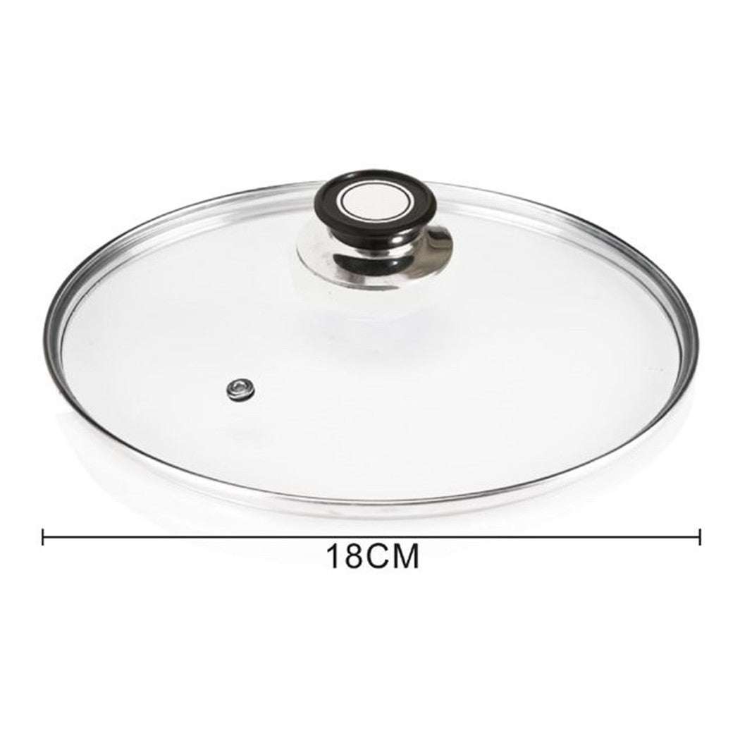 Trade Shop - Coperchio In Vetro Accessorio Per Padella Pentole Universale Con Foro Vapore ø18-26-30cm -    -diametro 18cm   -
