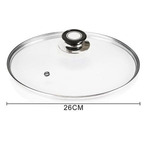 Trade Shop - Coperchio In Vetro Accessorio Per Padella Pentole Universale Con Foro Vapore ø18-26-30cm -    -diametro 26cm   -
