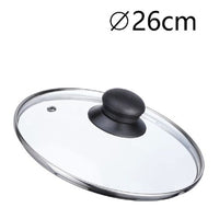 Trade Shop - Coperchio In Vetro Ricambio Per Pentola Padella ø16-18-20-22-24-26-30-32cm Pomello Nero -    -diametro 26cm   -