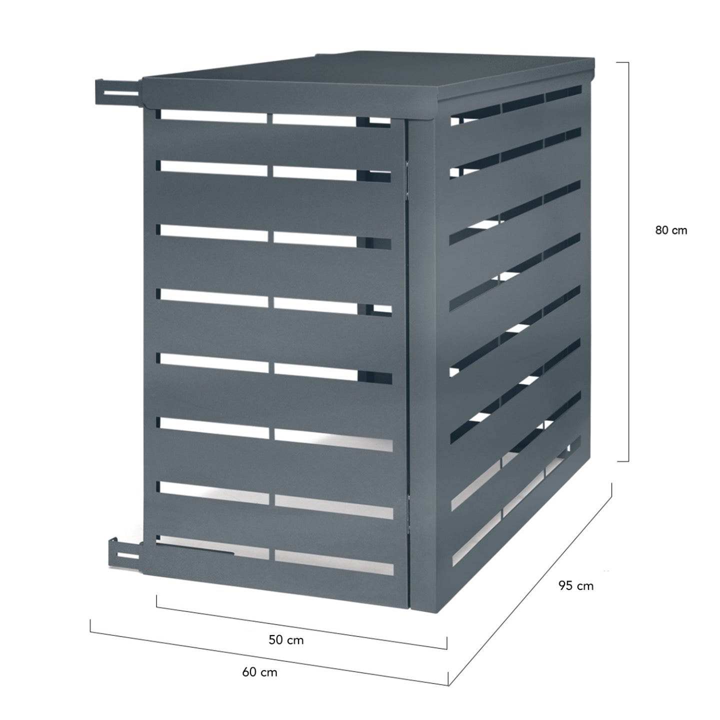 IDMarket - Coperchio per condizionatore in metallo grigio antracite per unità esterna 95 x 50 x 80 cm