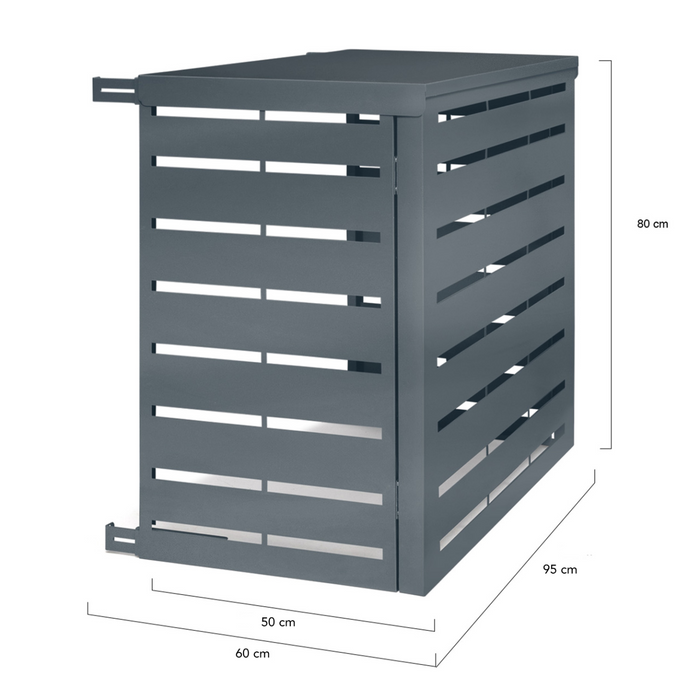IDMarket - Coperchio per condizionatore in metallo grigio antracite per unità esterna 95 x 50 x 80 cm